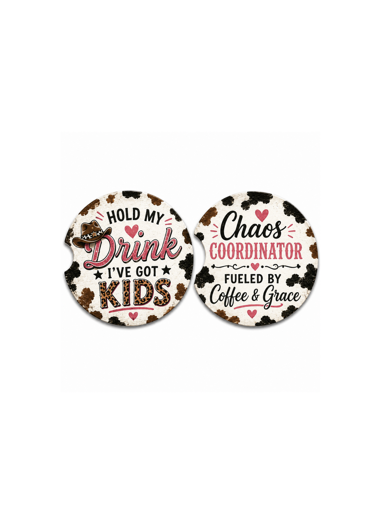 Hold my Drink, i've got kids - Car Coaster Set