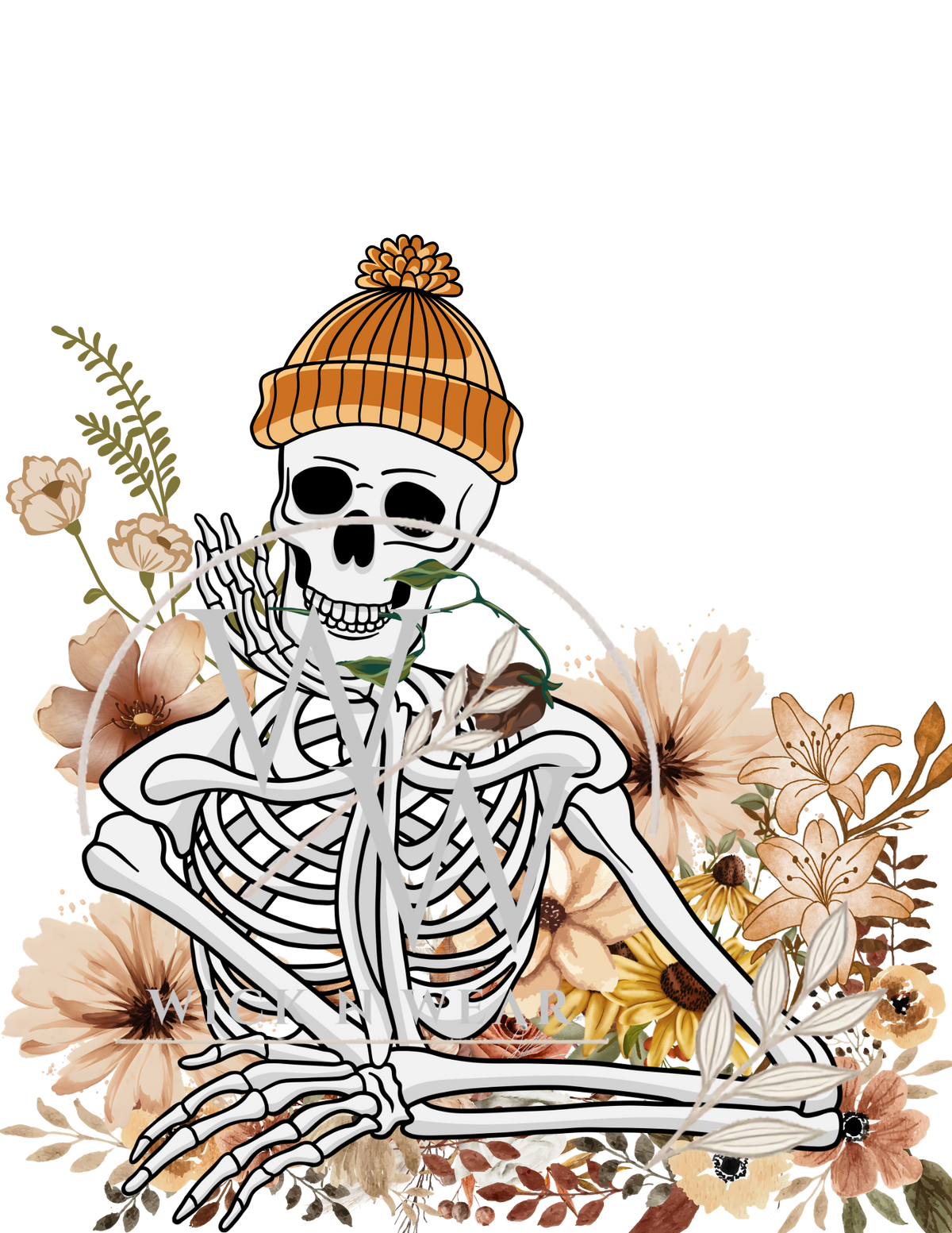 Skelton w/ flowers