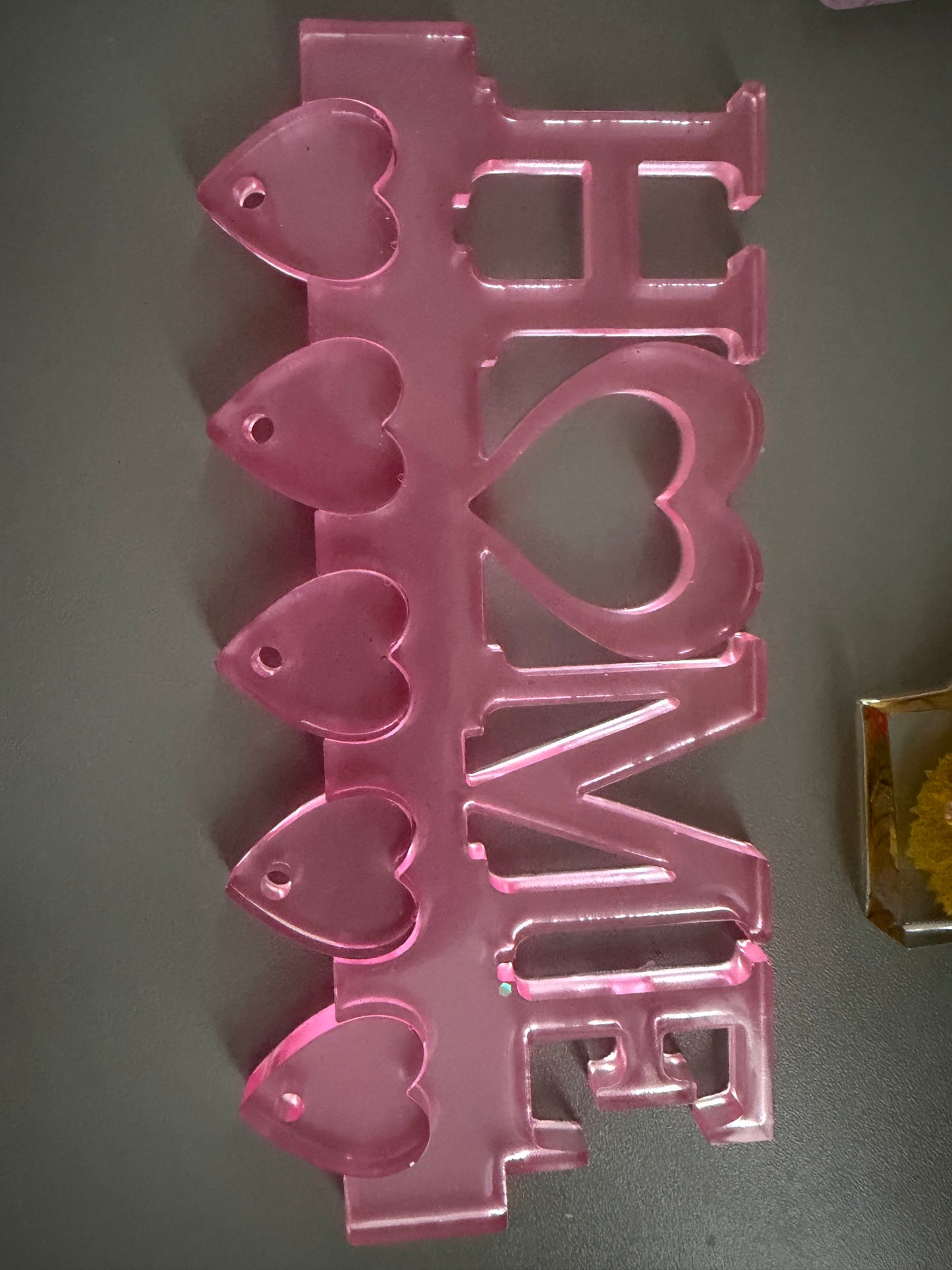 Pink ‘Home’ keys holder - Glow in the Dark