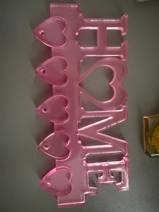 Pink ‘Home’ keys holder - Glow in the Dark