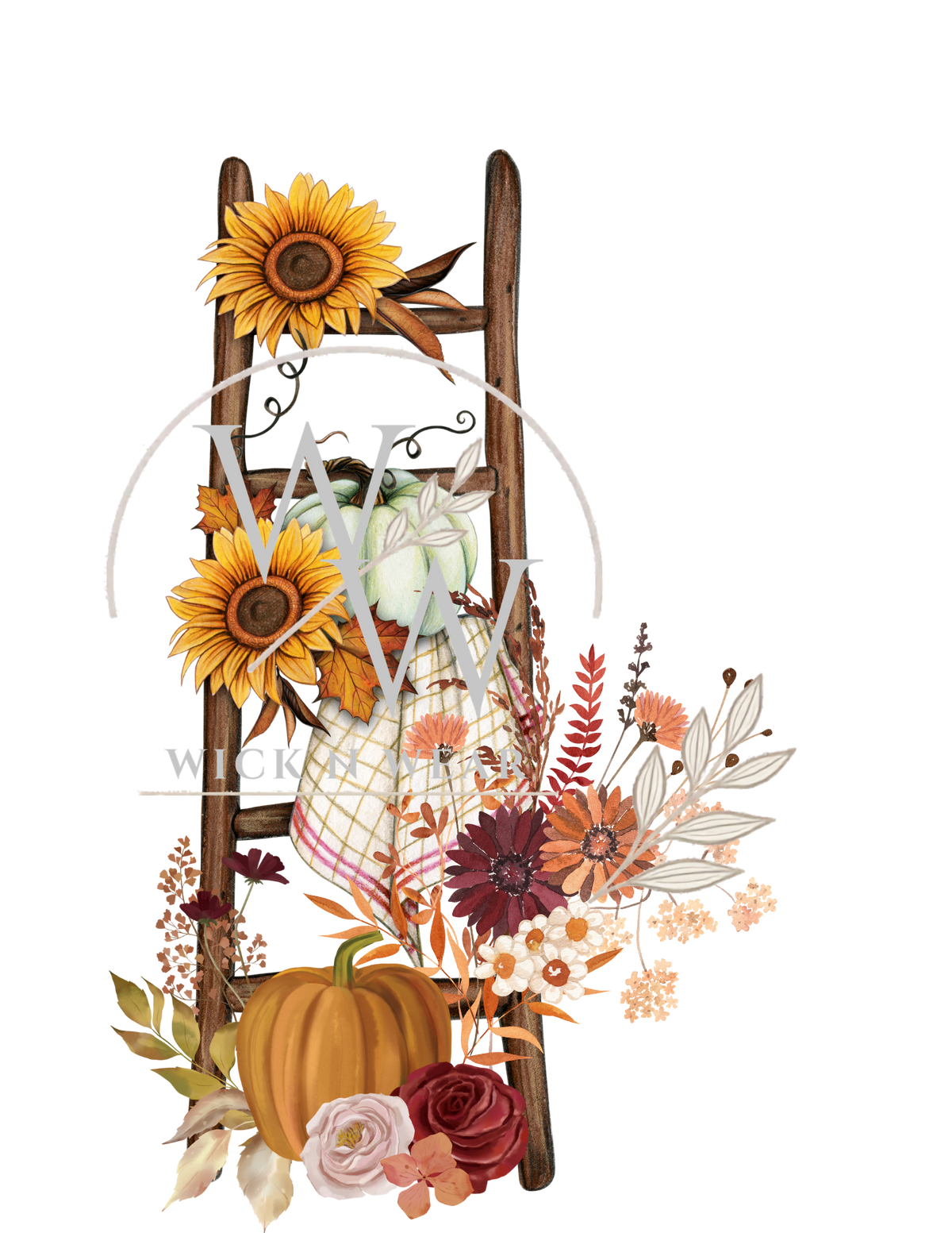 Ladder w/ sunflowers