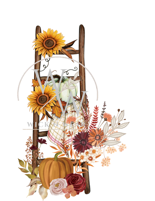Ladder w/ sunflowers
