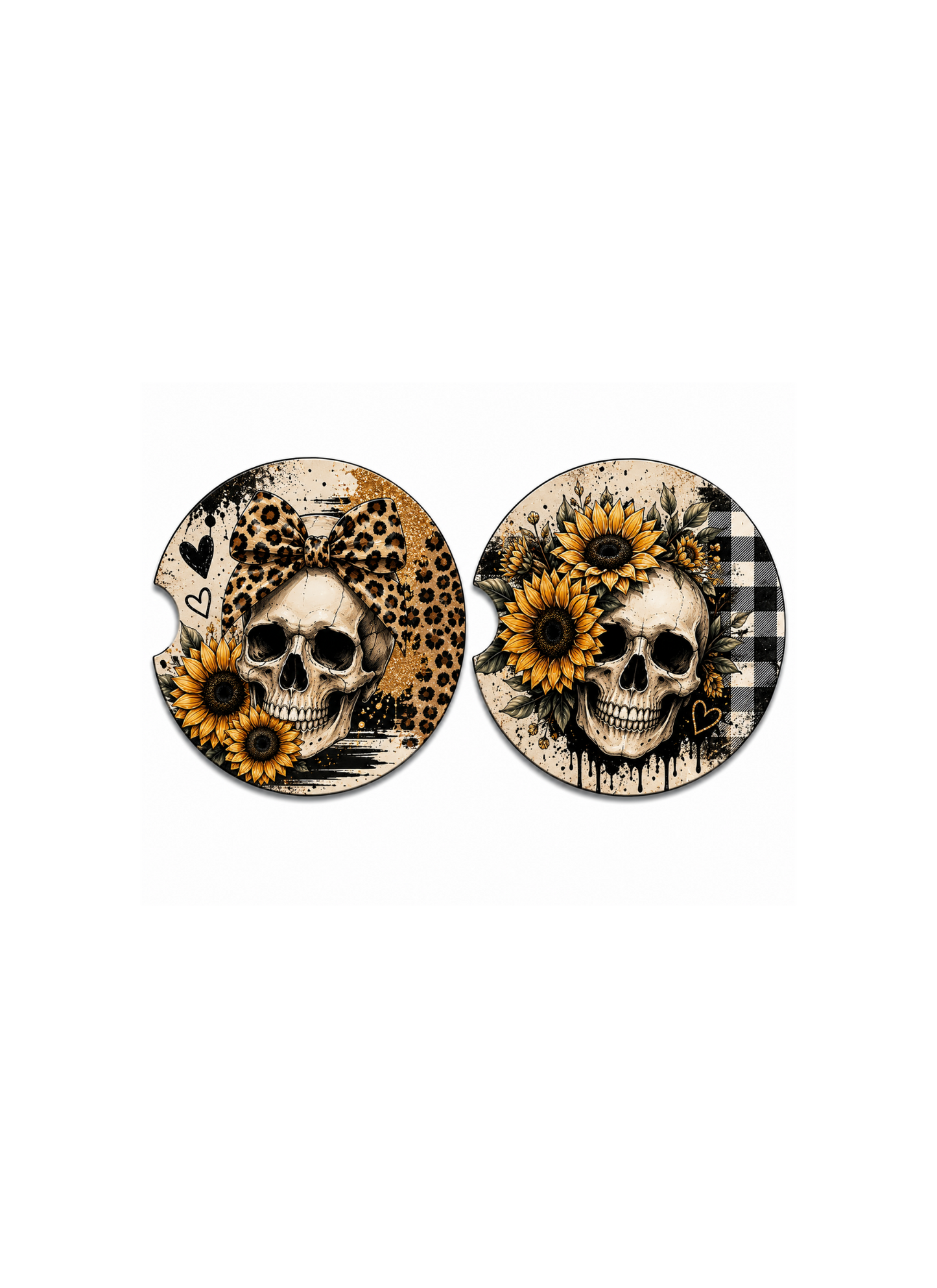 Skulls - Car Coasters Set