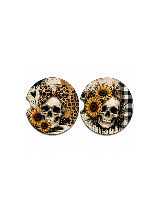 Skulls - Car Coasters Set
